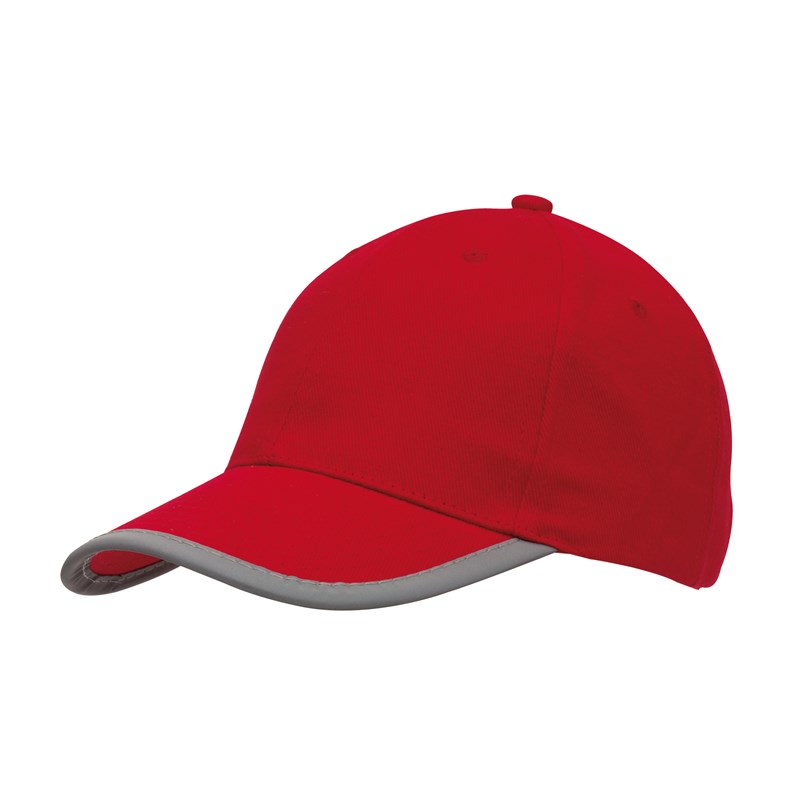 reflecting cap, 6-Panel "detection" red