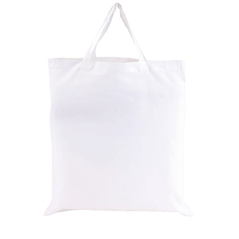 Cotton bag"Pure" w.2 short handles,white